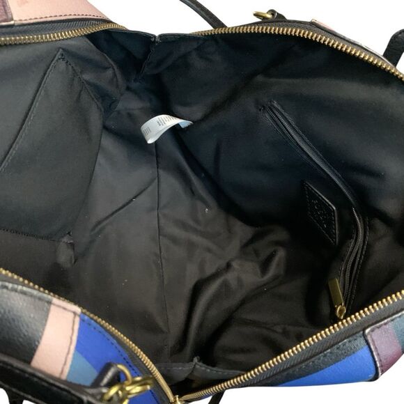 Fossil Sydney Striped Satchel Purse Handbag Multicolor Shoulder Crossbody Bag - Picture 12 of 13